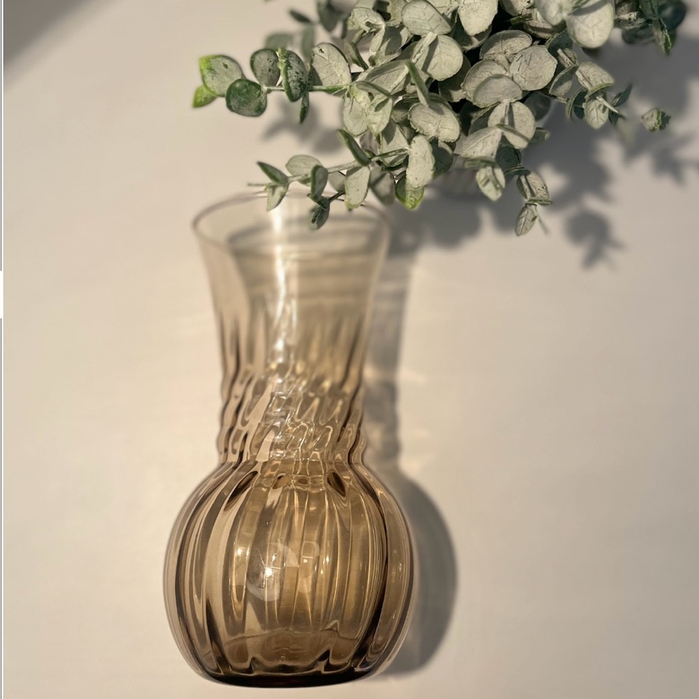 Vintage Anchor Hocking , Smoky Brown , Vase